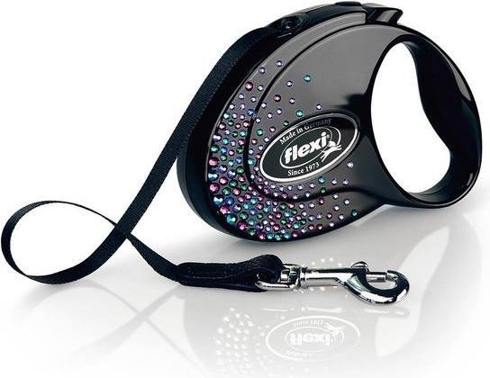 Productafbeelding Flexi Glam Splash Mystic met Swarovski-kristallen S - Intrekbare hondenriem - 3 m - Zwart (S, Hond, Algemeen)