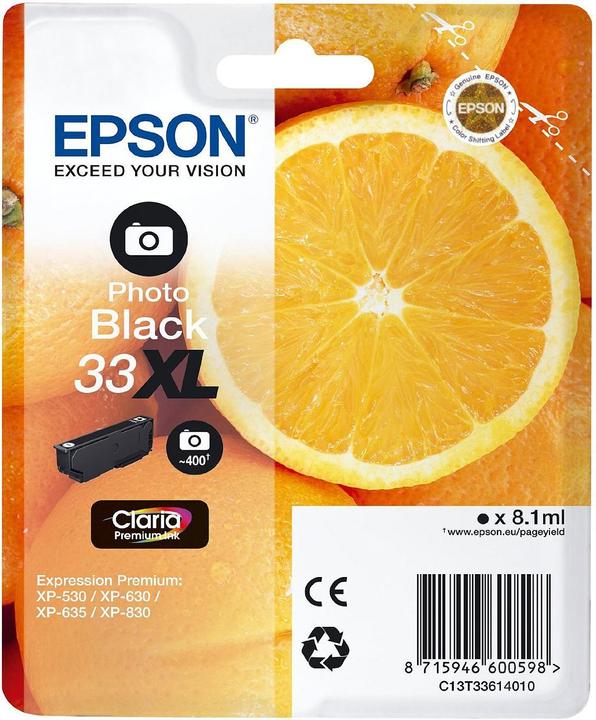 Actual product image Epson 33XL Claria Premium (PBK)