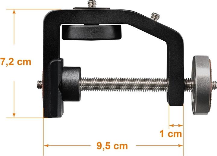 Actual product image Walimex pro per KX-25 tripod clamp with ball head (Stand clamp)
