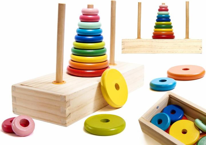 Produktbild Ikonka Holzpyramide mit Turmfuss, Sortiermaschine Regenbogen