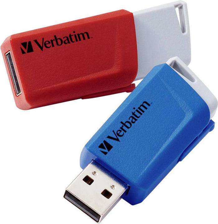 Immagine prodotto Verbatim USB flash drive 2x 32GB 3.2 Store'n Click Gen1 rosso/blu esterno al dettaglio (32 GB, USB-A, USB 3.1)