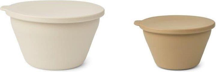 Actual product image Liewood Foldable lunch box bowl - silicone - set of 2 Sandy/Oat