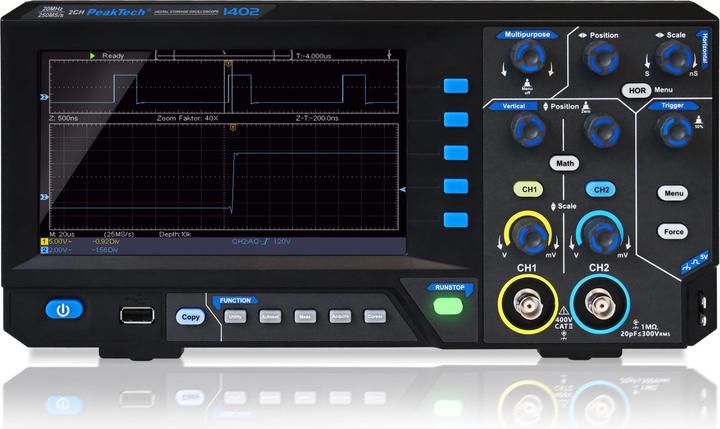 Peaktech P 1402 Digital Speicher Oszilloskop (CAT II 400V)