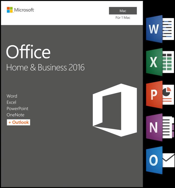 Actual product image Microsoft Office 2016 Home and Business (1 User, 12 months)