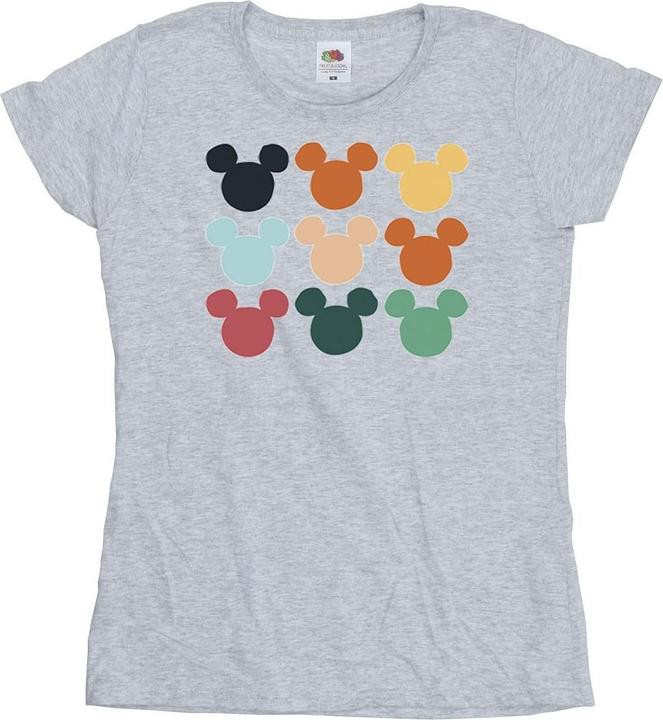 Actual product image Disney Womens/Ladies Mickey Mouse Heads Square Cotton T-Shirt (L)