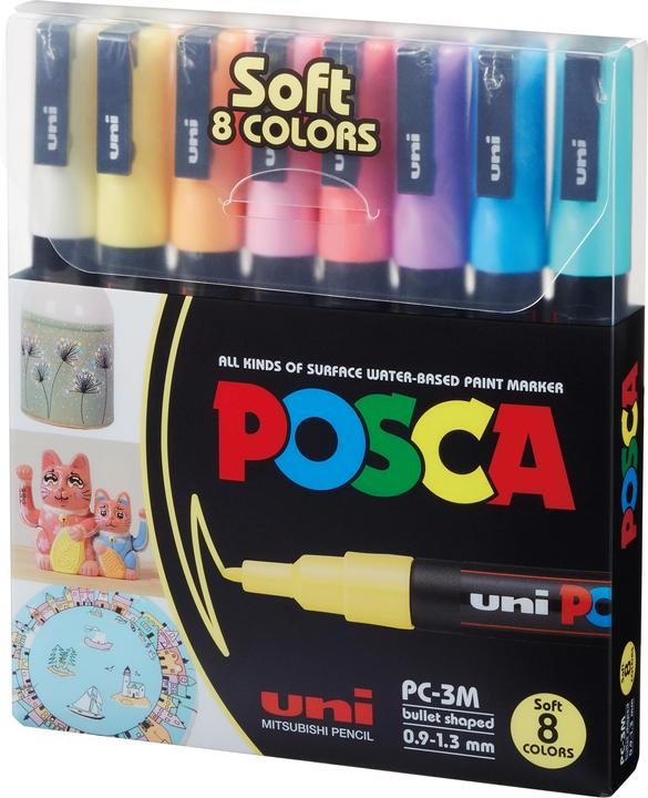 Produktbild Posca Marker PC-3M Rundspitze (Mehrfarbig, 1.30 mm, 8 x)