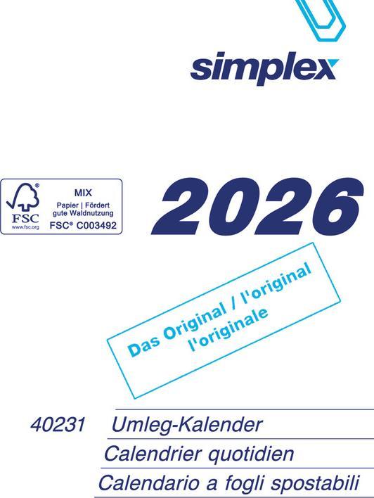 Label énergétique Simplex Bloc-calendrier perforé (12 x 17 cm, Allemand, Anglais, Italien, Français)