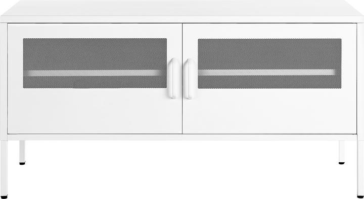Actual product image Beliani Sideboard metal white 2 doors MORLEY (118 x 60 x 40 cm)