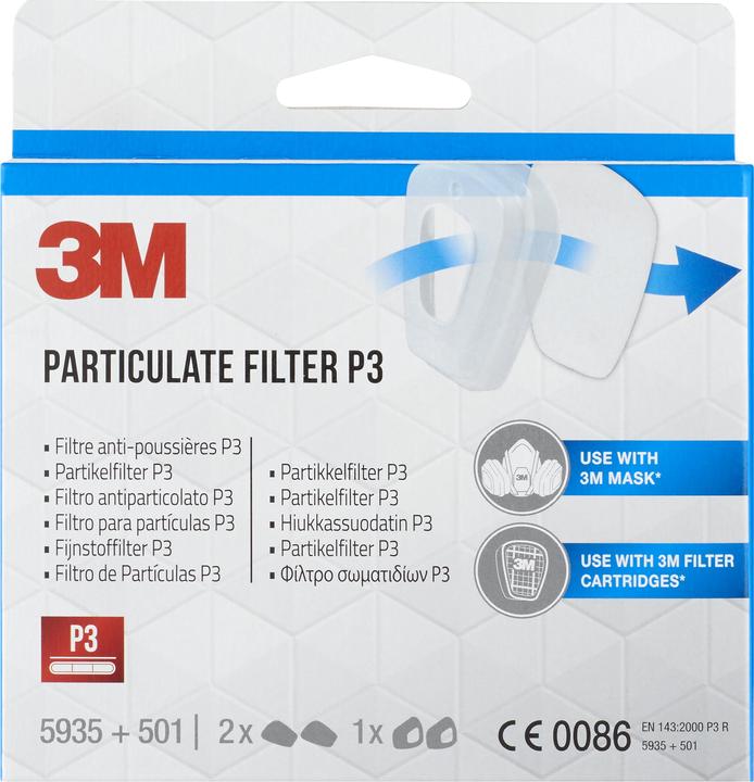 Immagine prodotto 3M Filtro antiparticolato per le serie 6000 e 6500 (Filtro di ricambio per respiratore)