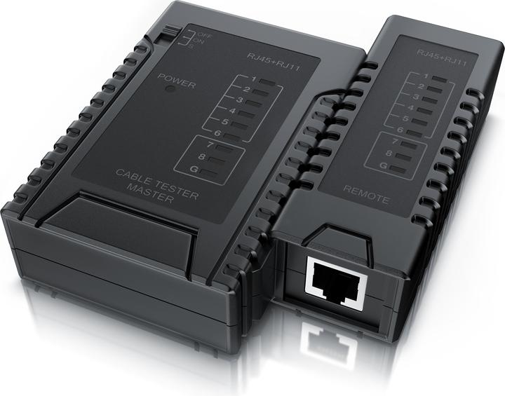 Immagine prodotto CSL Tester di cavi di rete per cavi RJ45 RJ11 - Tester di cavi patch - Tester di cavi di rete LAN