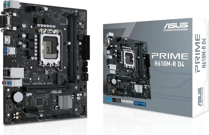 Actual product image ASUS Mainboard||Intel H610|LGA1700|Micro-ATX|Memory DDR4 (LGA 1700, Intel H610, mATX)