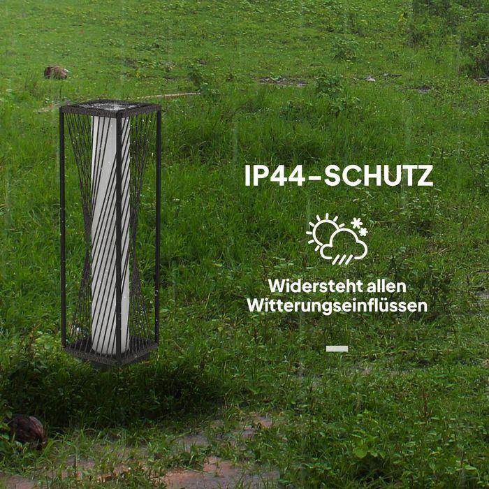 Immagine prodotto Swisshandel24 Stehlampe Rattan mit Lichtsensor Solarlampen Boho-Stil IP44 (15 lm, IP44)