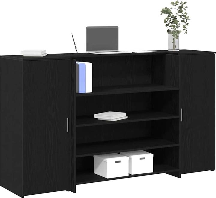 Produktbild VidaXL Empfangstheke Schwarz Eichen-Optik 180x50x103,5cm Holzwerkstoff