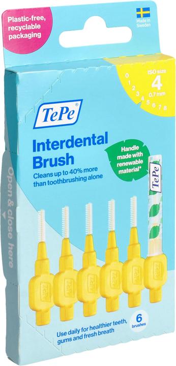 TePe Interdental Brush Yellow 0.7 - Effective Oral Care (6 x, 0.70 mm)