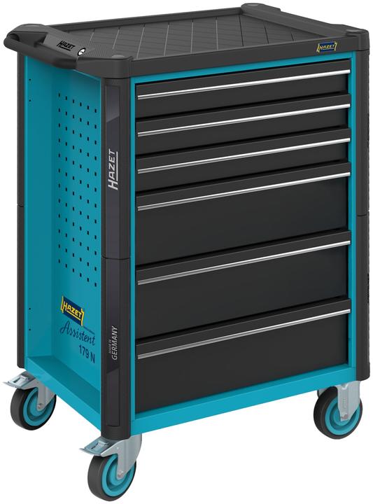 HAZET Werkstattwagen Assistent 179N-6 ∙ Schubladen, flach: 3 x 81 x 522 x 398 mm ∙ Schubladen, hoch… (3 x)