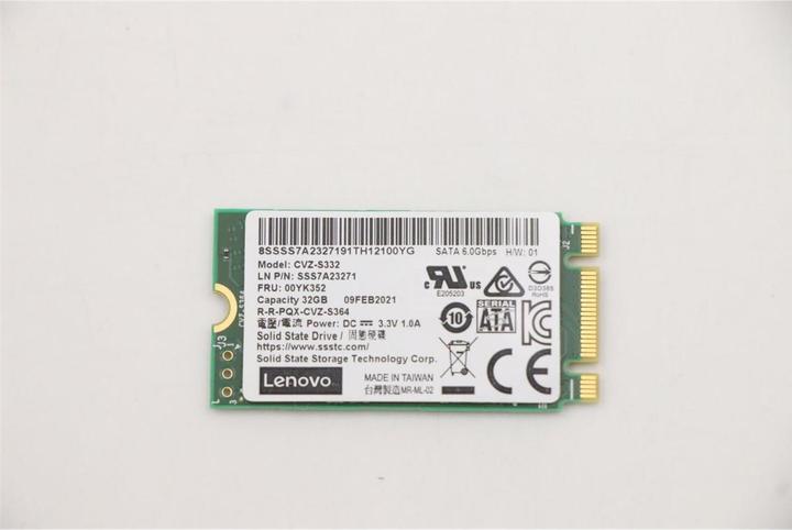Produktbild Lenovo SSD 32GB SATA M.2 - Solid State Disk - Serial ATA (32 GB, M.2)