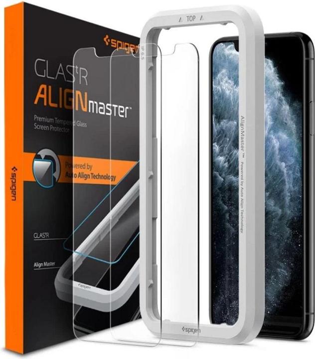 Produktbild Spigen Tempered Glass Alm Glas.Tr Slim 2-Pack Iphone 11 (2 Stück, Apple iPhone 11)