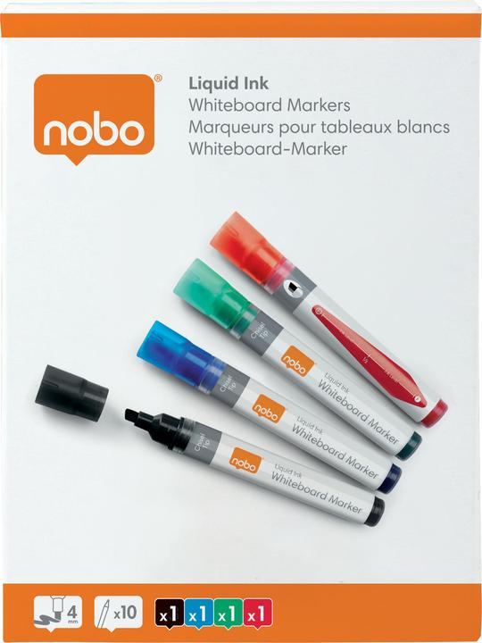 Produktbild Nobo 1902408 Whiteboard Marker (Mehrfarbig, 3 mm, 4 x)
