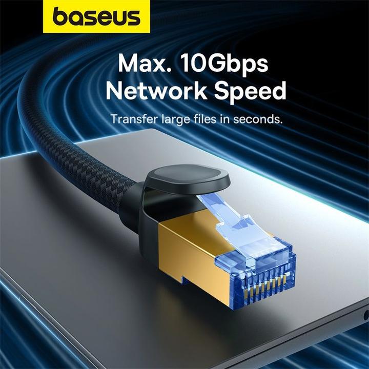 Produktbild Baseus Braided network cable cat.7 Ethernet RJ45, 10Gbps, 20m (black) (S/FTP, CAT7, 20 m)