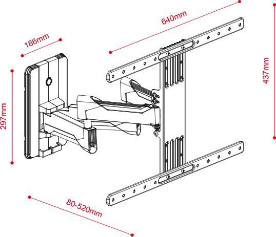 Immagine prodotto G.B.S. Elettronica EWM-3780 2,03 m (80') Nero (Muro, 80", 45 kg)