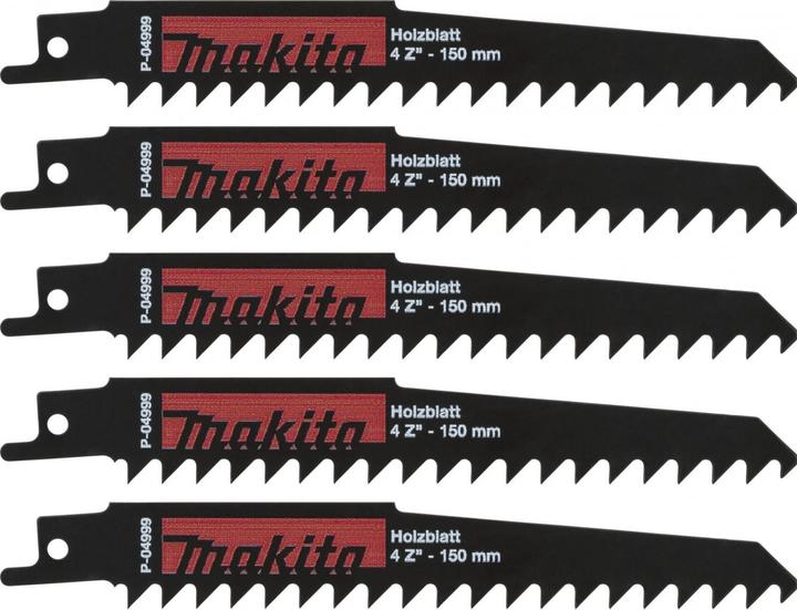 Produktbild Makita P-04999 Recipro-Sägeblatt Holz, ideal für JR102DWE, 150 mm, VE: 5 Stück, 46x400 mm