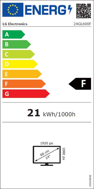 Energy Label LG UltraGear 24GL600F-B (1920 x 1080 pixels, 24")