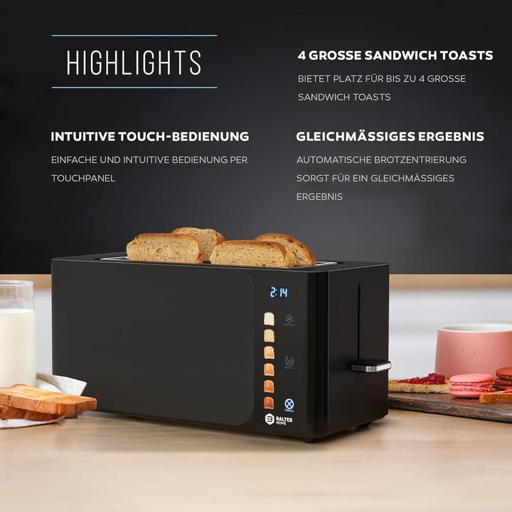 Actual product image Balter Langschlitztoaster TS-44 mit Touch-Bedienung und LCD Display