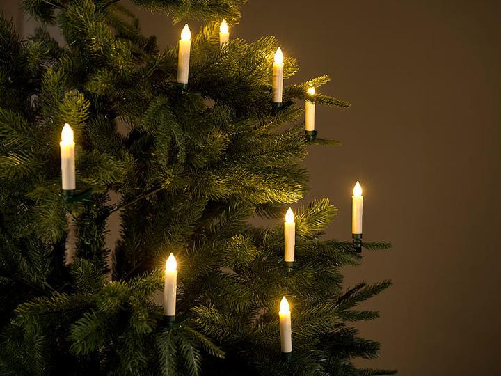 Actual product image Lunartec Set of 20 LED Christmas Tree Candles with IR Remote Control, Timer, White (20 x)