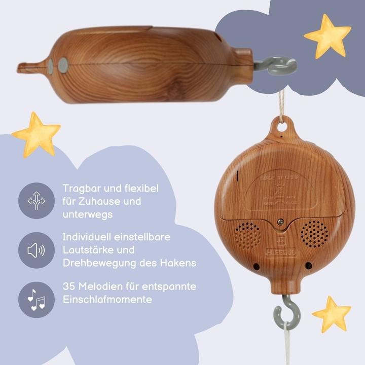 Image du produit Hermex Baby-Soundbox Tragbare Baby-Musikbox Einschlafhilfe mit Musik Spieluhr