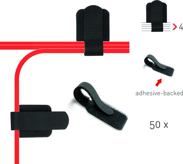 Image du produit Label-the-cable Porte-câble à velcro (Serre-câbles velcro, 90 mm, 50 pcs)