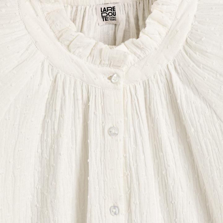 Image du produit La Redoute Collections Blouse ample à col montant & motif plumetis (140)