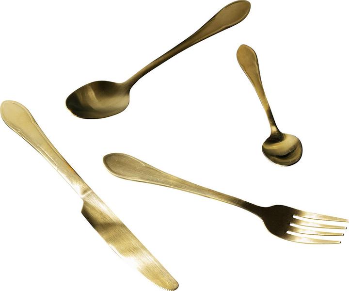 Actual product image Kare Design Besteck Cucina Gold Matt (16/tlg.) (16 Piece, Cutlery set)