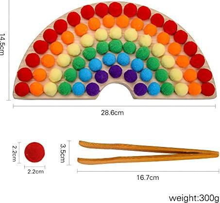 Produktbild Activity Board Holz Peg Board Perlen Spiel Perlen Spiel Rainbow Ball Elimination Spiel Spielzeug Farbe