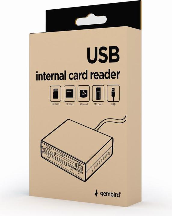 Image du produit Gembird FDI2-ALLIN1-02-B - Lecteur de cartes - tout-en-un - 8,9 cm (3,5 pouces) (USB 2.0)