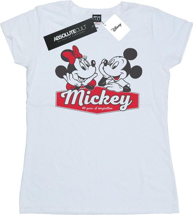 Actual product image Disney Womens/Ladies Mickie And Minnie 90 Years Cotton T-Shirt (XXL)