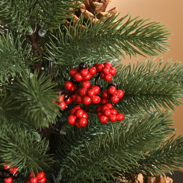 Image du produit Homcom Arbre de Noël artificiel pour la table avec socle emballé dans une toile de jute