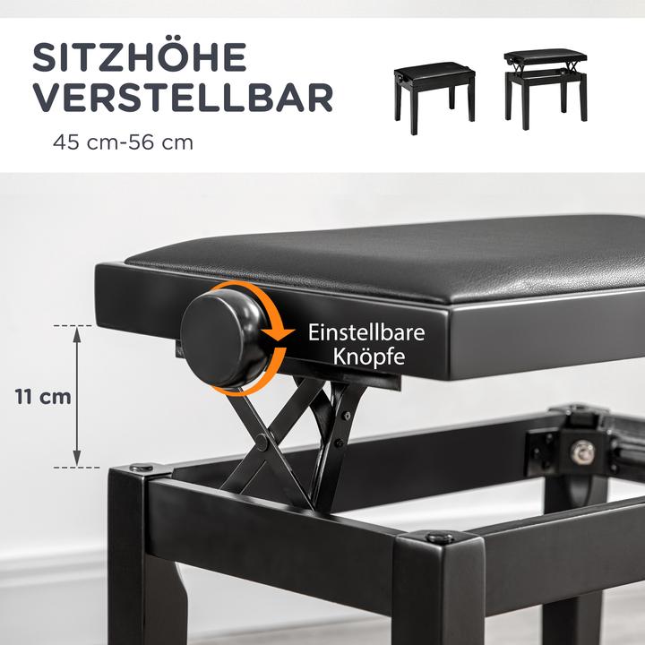 Immagine prodotto Homcom Sgabello per pianoforte con cuscinetti antiscivolo per i piedi (Poltrona del batterista)