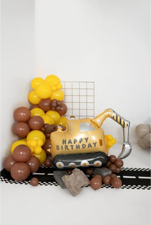 Produktbild Partydeco Folienballon Bagger inkl. Strohhalm 49 x 76.5 cm, 1 Stück