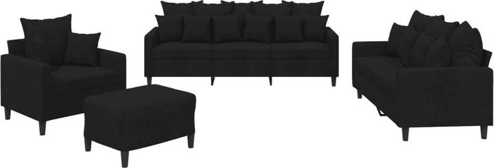 Image du produit VidaXL Ensemble de canapé Coussin Fauteuil Canapé Canapé design 4 pièces Noir Velours (3 places)