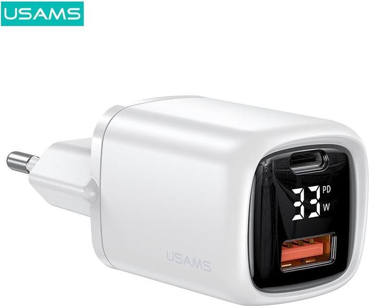 Immagine prodotto Usams Caricabatterie rapido con display digitale da 33W QC + PD (33 W)