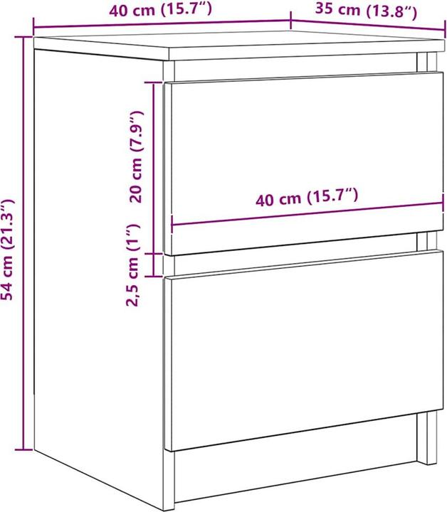 Produktbild VidaXL Rahil (40 x 35 x 54 cm)