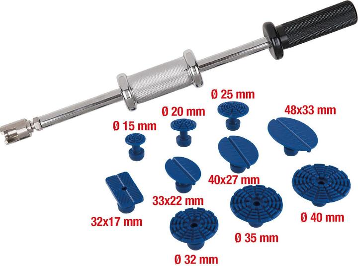 Produktbild KS Tools Profi-Ausbeul-Gleithammer-Satz, 11-tlg. (896 g)