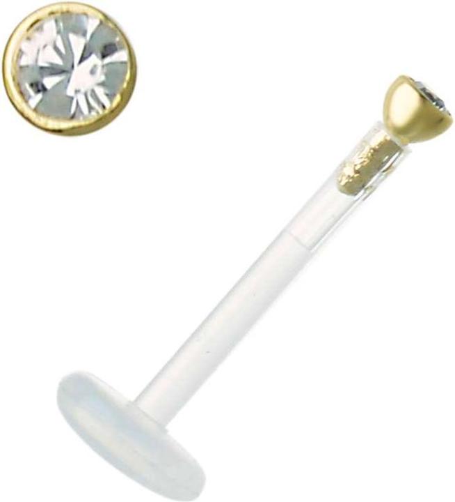 Bijouteria Piercingstab (Gold 18K, Premium Kristall)