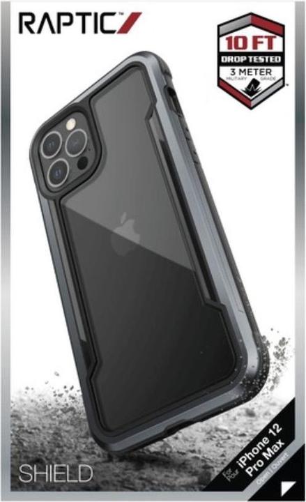 Immagine prodotto Puro X-Doria Raptic Shield per iPhone 12 Pro Max in alluminio (test di caduta da 3 m) (Juodas) (Apple iPhone 12 Pro Max)