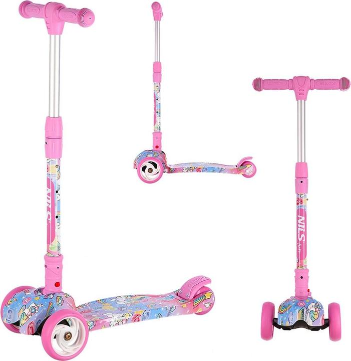 Actual product image Nils Fun Hlb15 Pink LED Kids Scooter