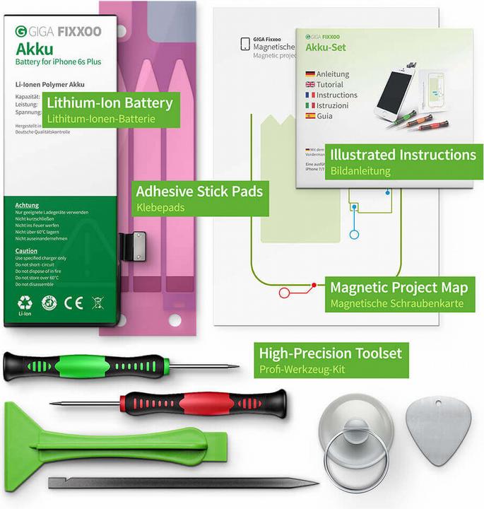 Produktbild Giga Fixxoo iPhone 6s Plus Akku Komplettset (Akku, iPhone 6)