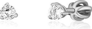 JVD Charming silver stud earrings with zircons SVLE1501XH2BI - Diameter: 0.6 cm