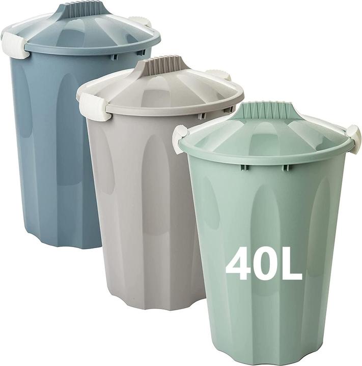 Actual product image 2friends 3er Set Mülltonnen mit Deckel (40 l)