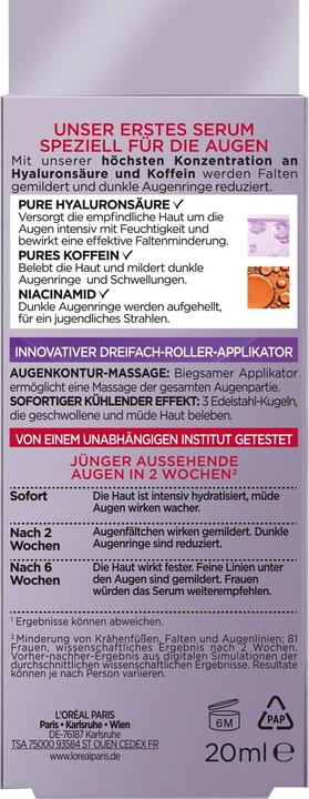 Nährwerte und Zutaten L'Oréal Paris Revitalift Filler (Serum, 20 ml)