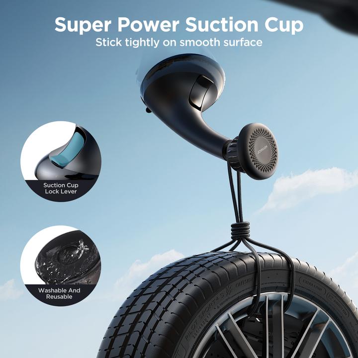 Actual product image Joyroom car magnetic phone holder for cockpit/dashboard/window black (JR-ZS356)